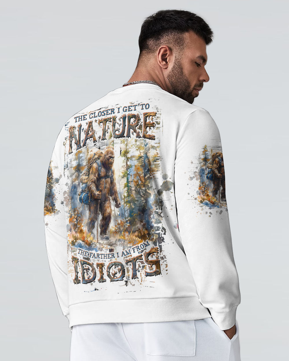 BLISSCORNERS THE CLOSER I GET TO NATURE BIGFOOT HIKING ALL OVER PRINT