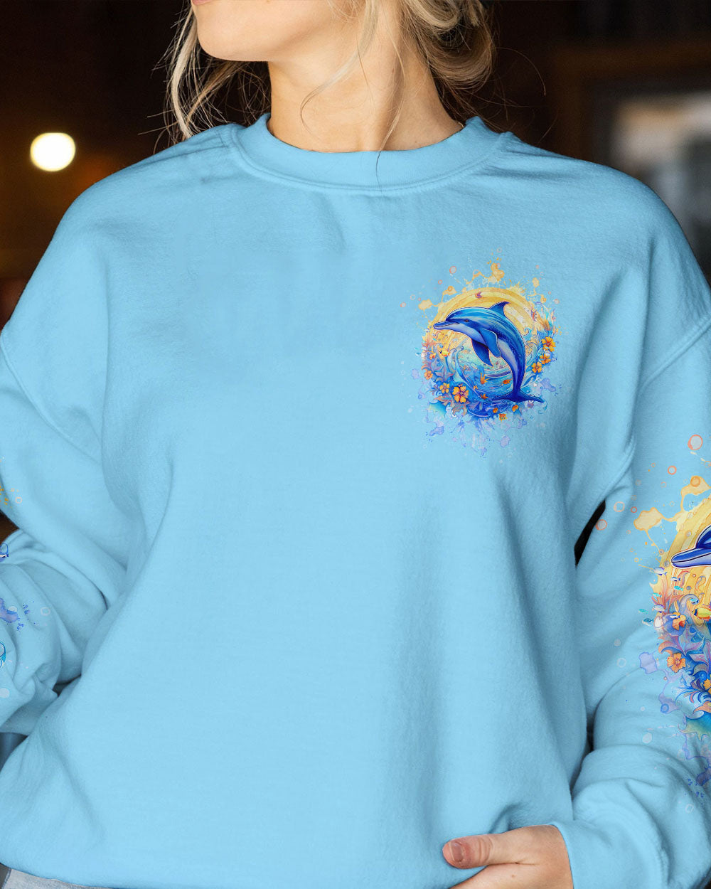 BLISSCORNERS AN OCEAN BREEZE DOLPHIN ALL OVER PRINT