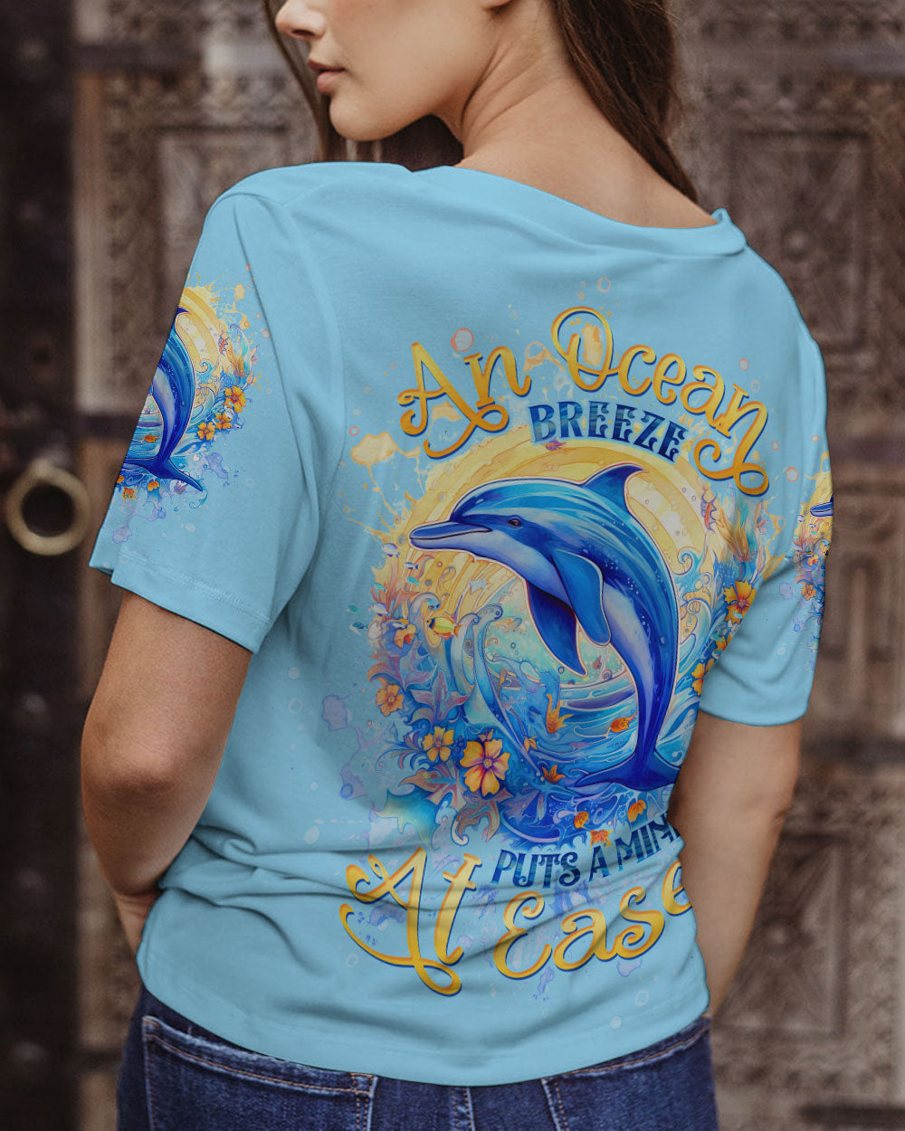 BLISSCORNERS AN OCEAN BREEZE DOLPHIN ALL OVER PRINT