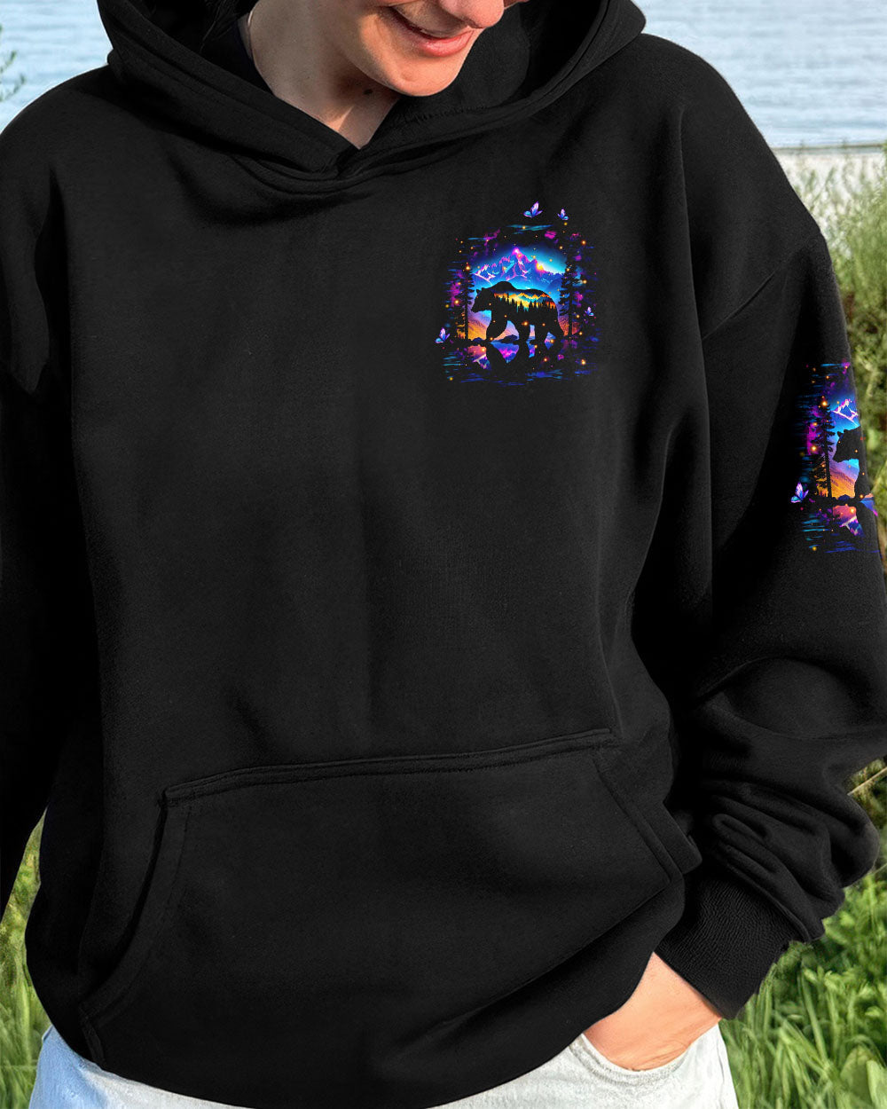 BLISSCORNERS HELLO DARKNESS MY OLD FRIEND BEAR ALL OVER PRINT