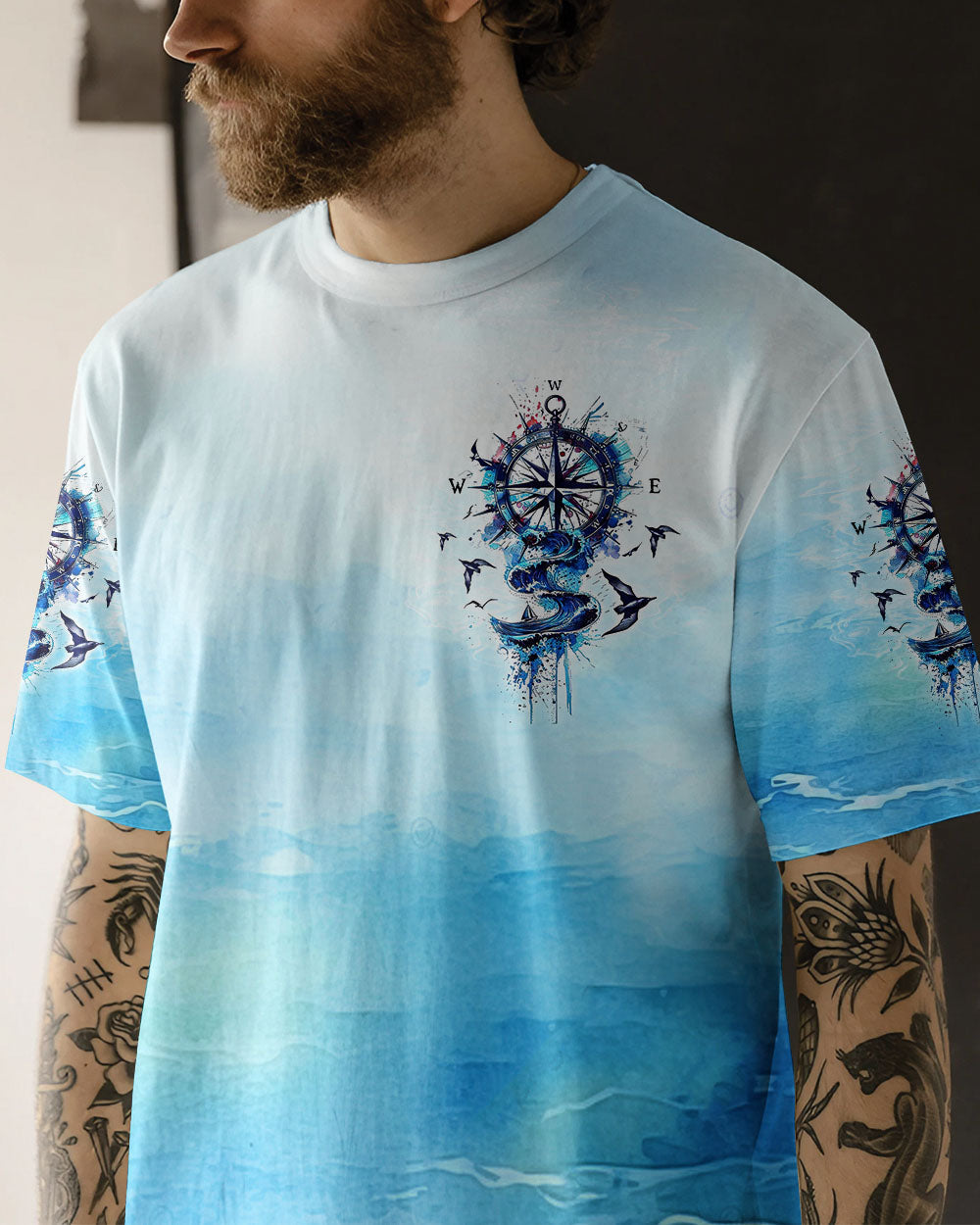 BLISSCORNERS LIVE YOUR LIFE BY A COMPASS WAVES ALL OVER PRINT
