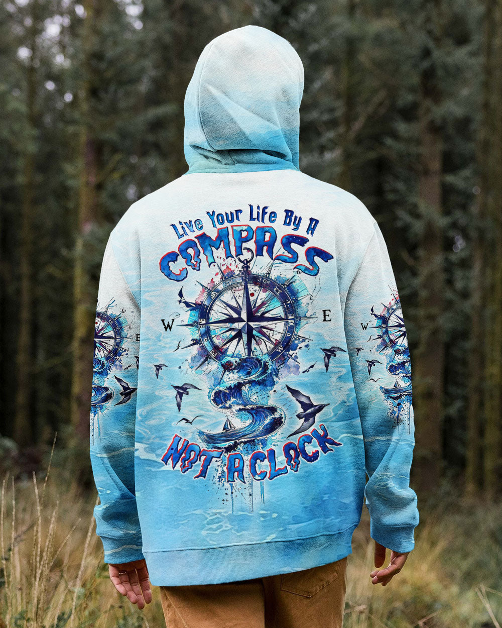 BLISSCORNERS LIVE YOUR LIFE BY A COMPASS WAVES ALL OVER PRINT