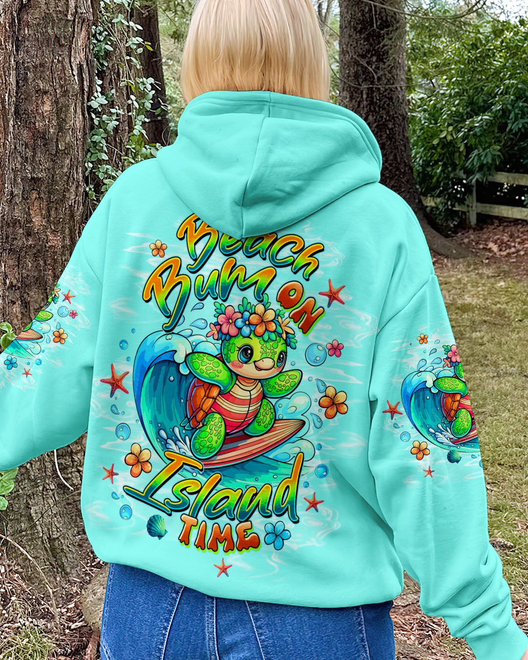 BLISSCORNERS BEACH BUM ON ISLAND TIME TURTLE ALL OVER PRINT