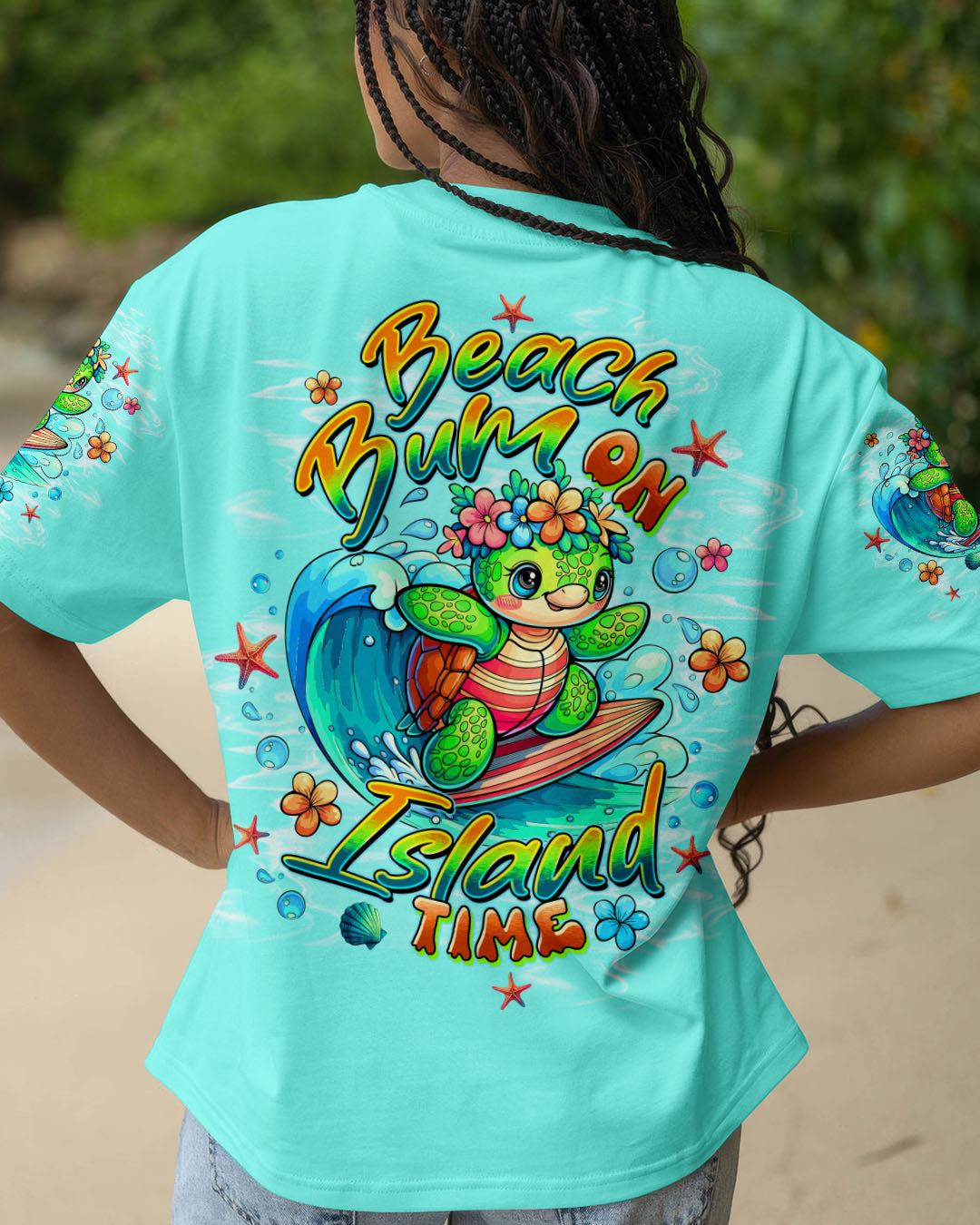 BLISSCORNERS BEACH BUM ON ISLAND TIME TURTLE ALL OVER PRINT