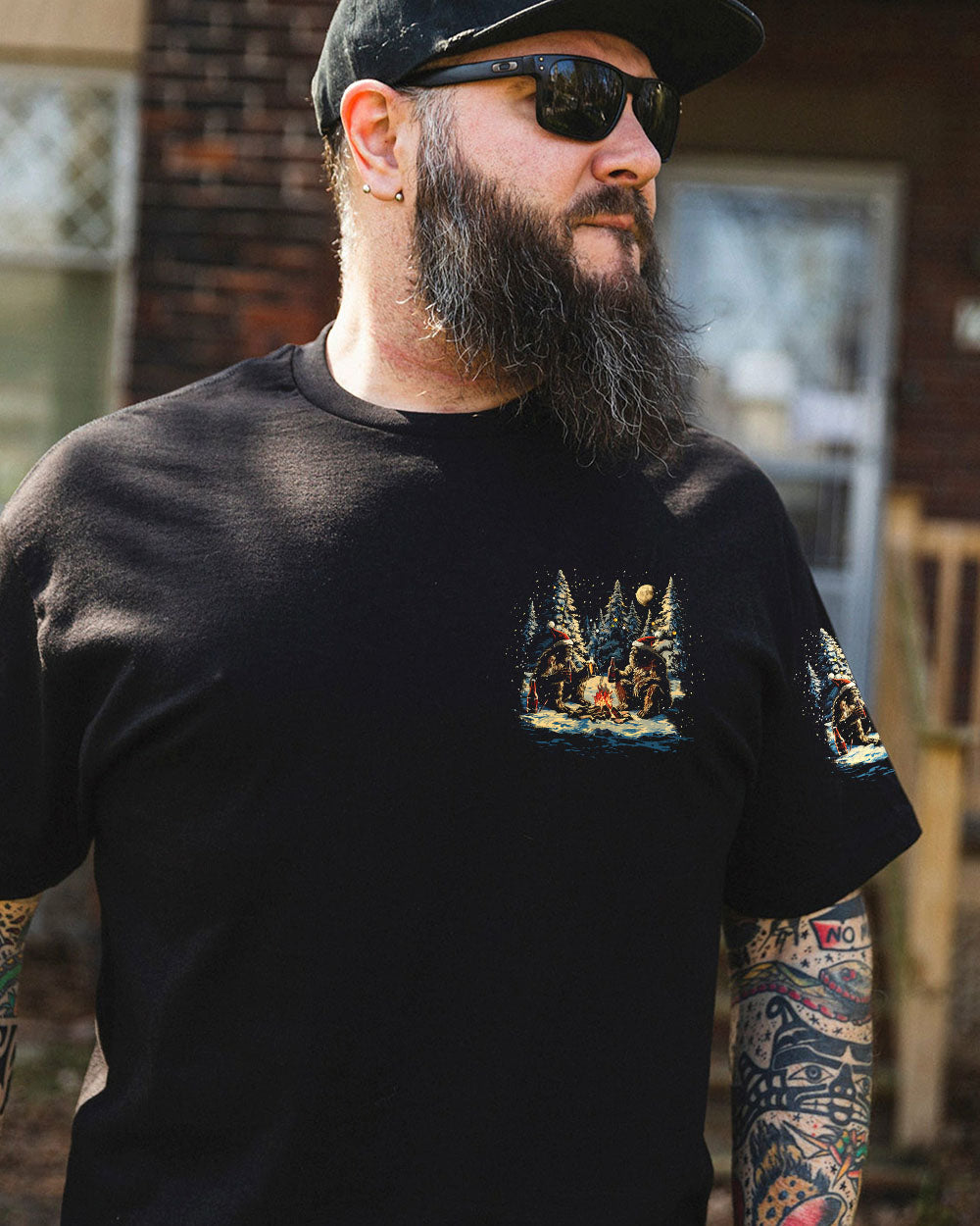 BLISSCORNERS MAKING MEMORIES ONE CAMPFIRE AT A TIME BIGFOOT CHRISTMAS ALL OVER PRINT