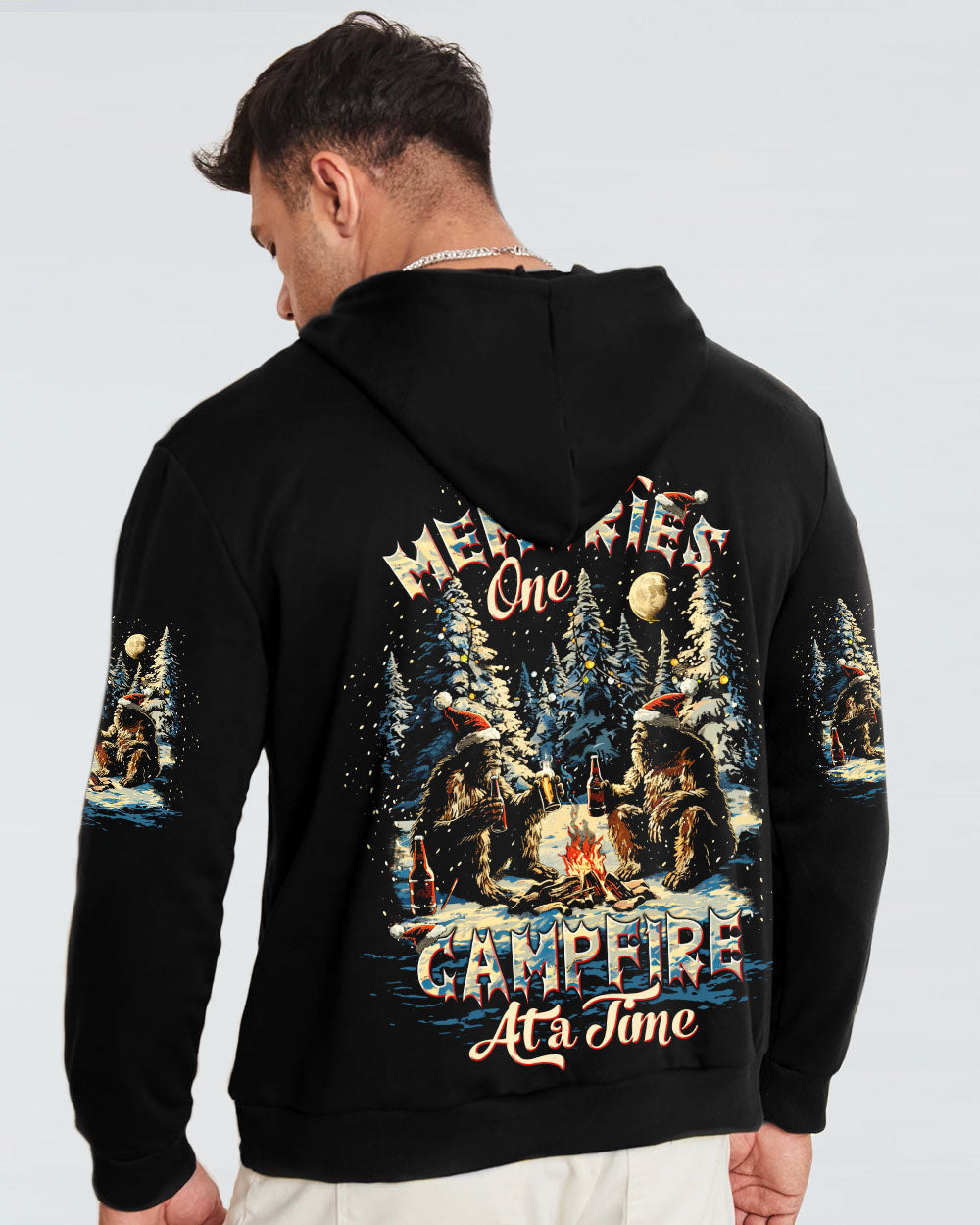 BLISSCORNERS MAKING MEMORIES ONE CAMPFIRE AT A TIME BIGFOOT CHRISTMAS ALL OVER PRINT
