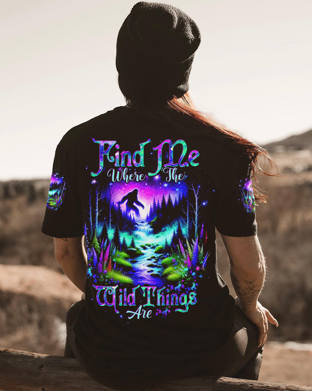 BLISSCORNERS FIND ME WHERE THE WILD THINGS ARE BIGFOOT ALL OVER PRINT