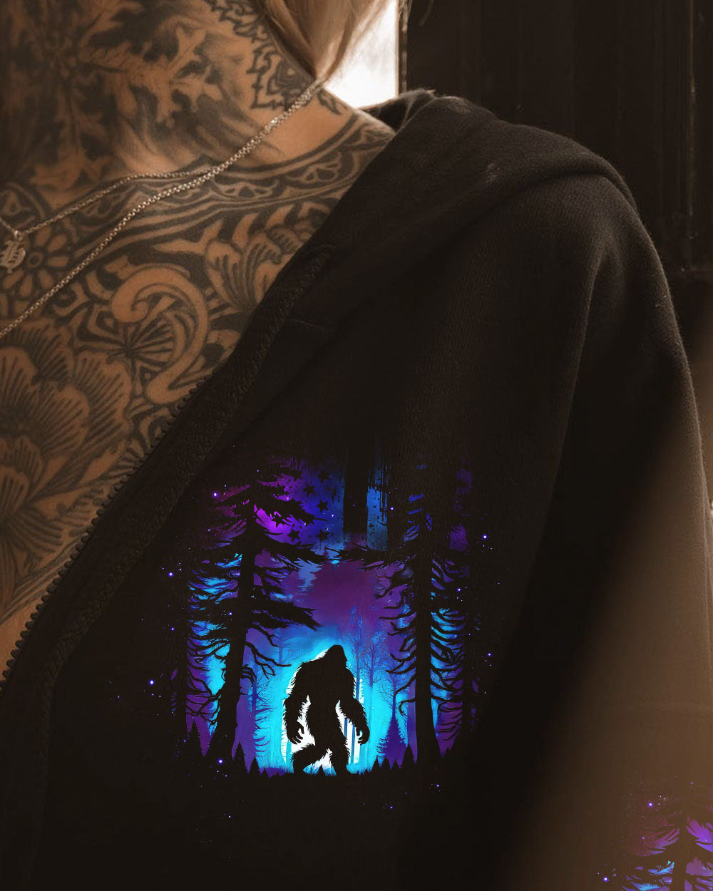 BLISSCORNERS HELLO DARKNESS MY OLD FRIEND BIGFOOT ALL OVER PRINT