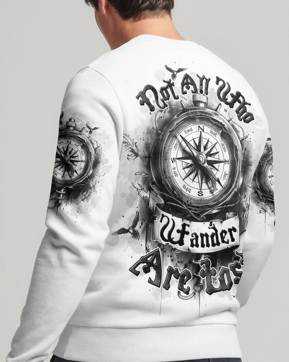 BLISSCORNERS NOT ALL WHO WANDER ARE LOST COMPASS ALL OVER PRINT