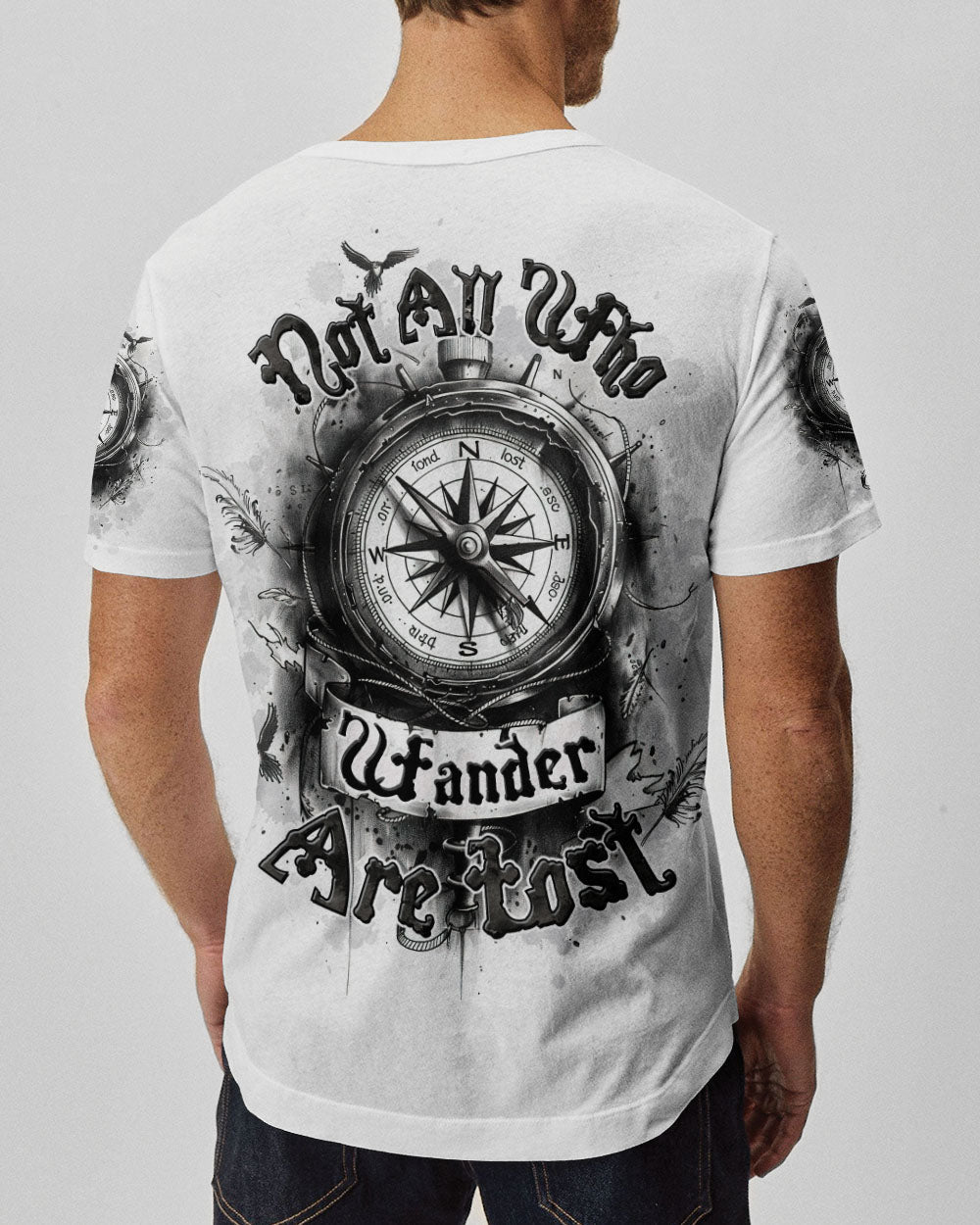 BLISSCORNERS NOT ALL WHO WANDER ARE LOST COMPASS ALL OVER PRINT