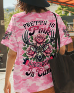 BLISSCORNERS PRETTY IN PINK HUNTING DEER ALL OVER PRINT
