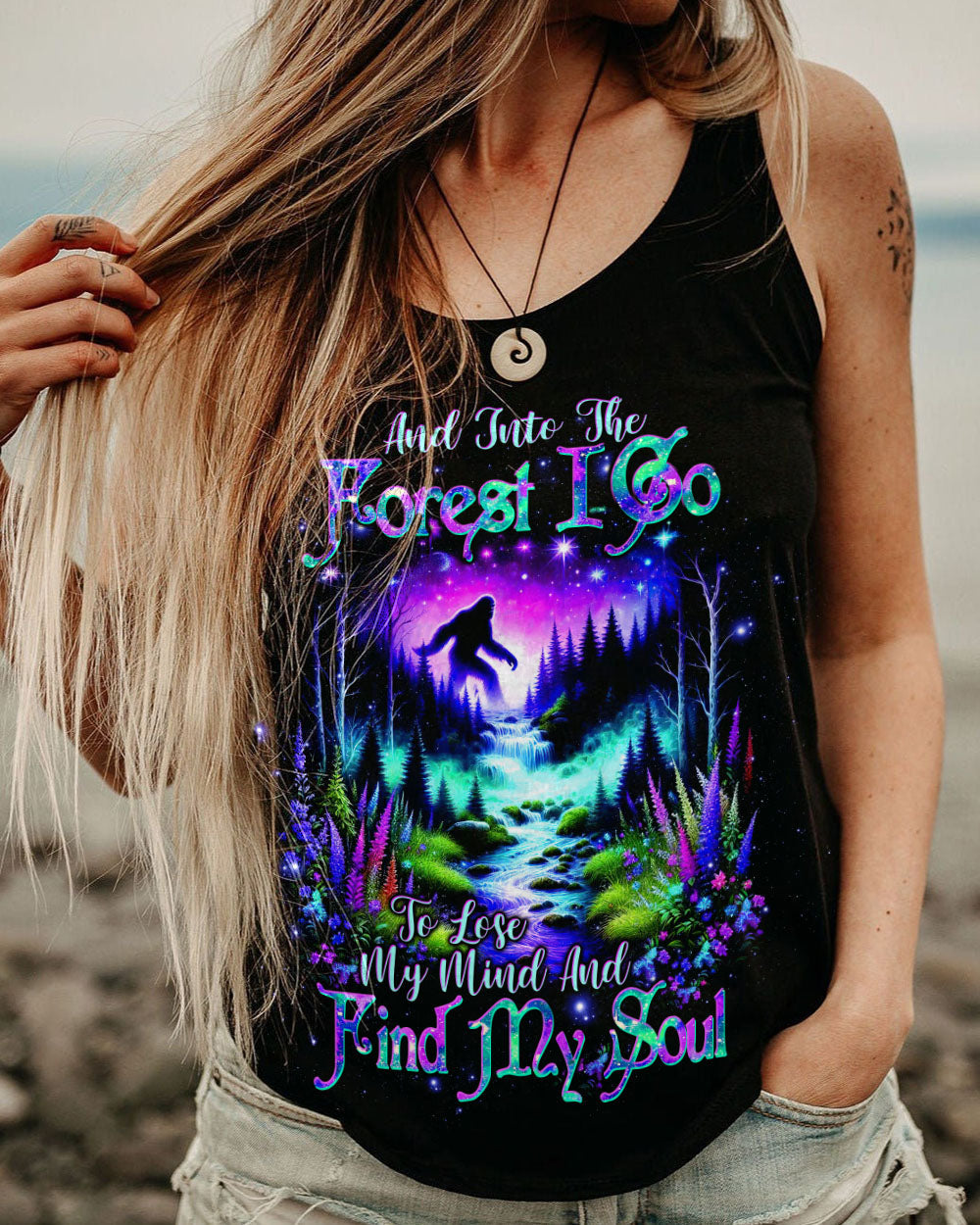 BLISSCORNERS AND INTO THE FOREST I GO BIGFOOT ALL OVER PRINT