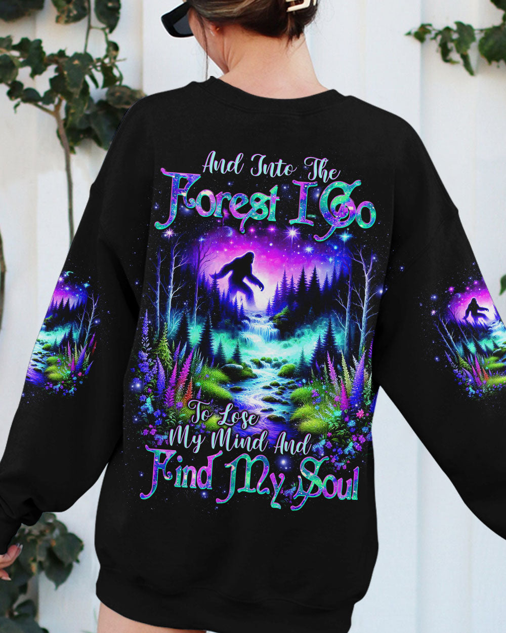 BLISSCORNERS AND INTO THE FOREST I GO BIGFOOT ALL OVER PRINT