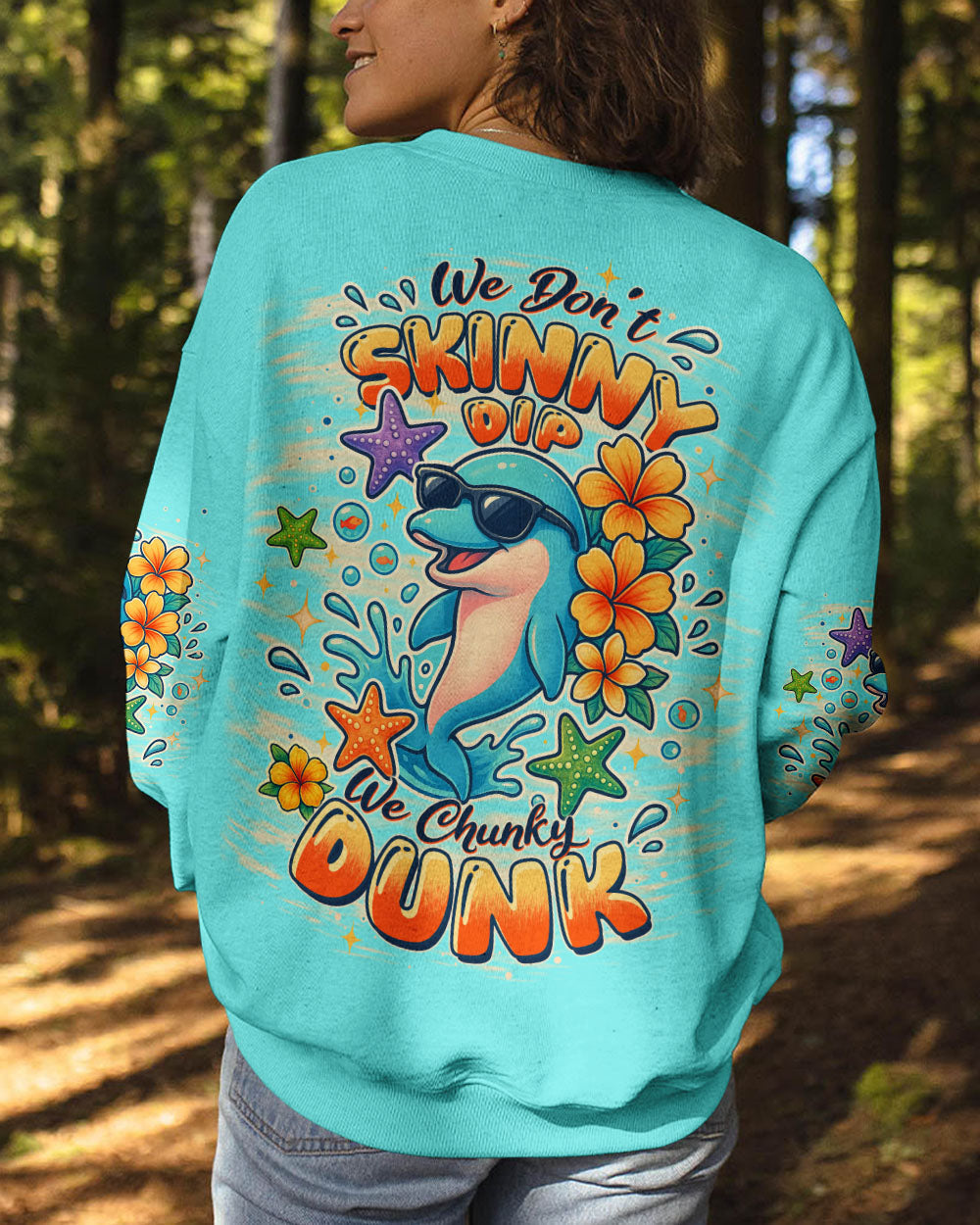 BLISSCORNERS WE DON'T SKINNY DIP DOLPHIN ALL OVER PRINT