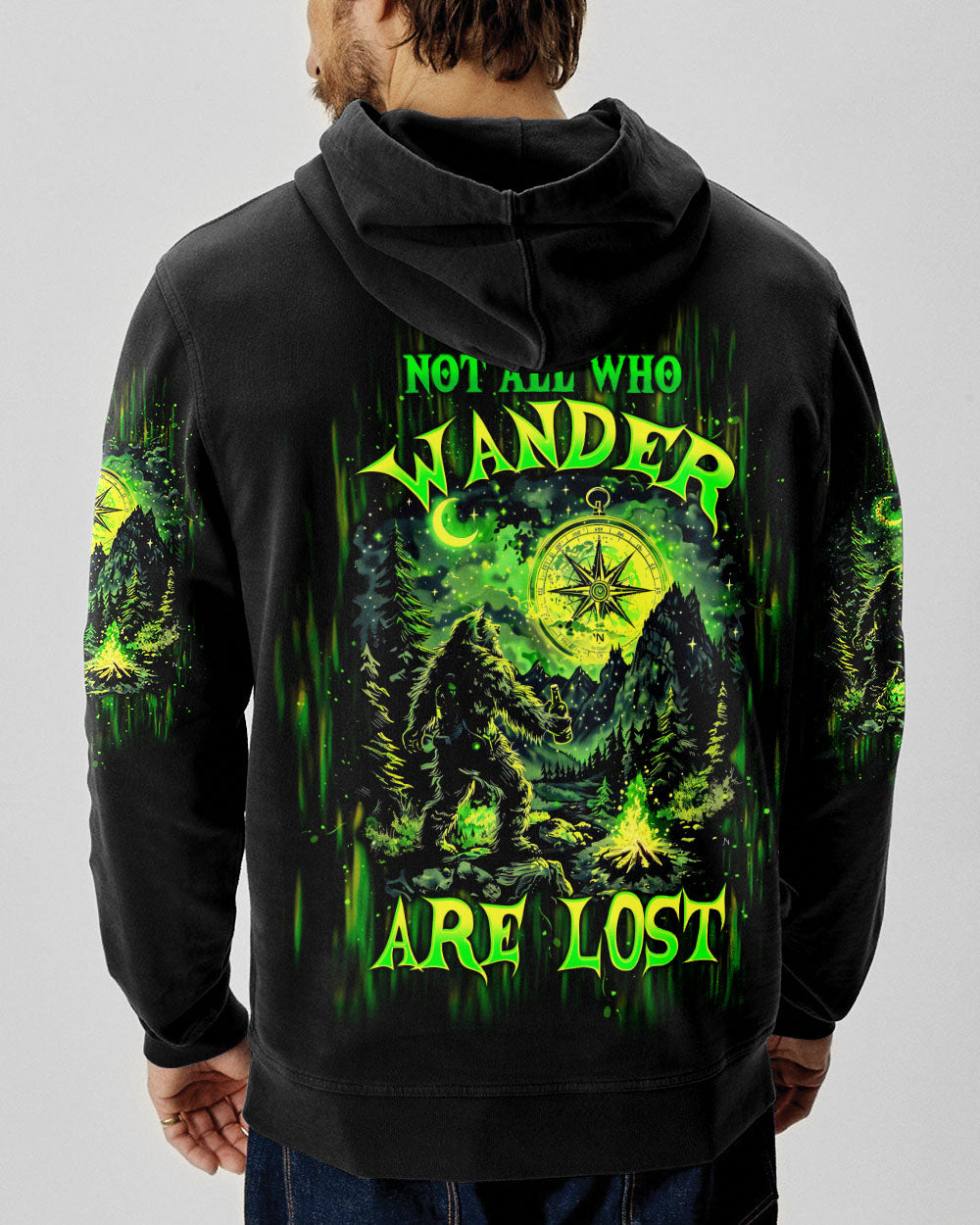 BLISSCORNERS NOT ALL WHO WANDER ARE LOST BIGFOOT COMPASS ALL OVER PRINT - TLTW1102253