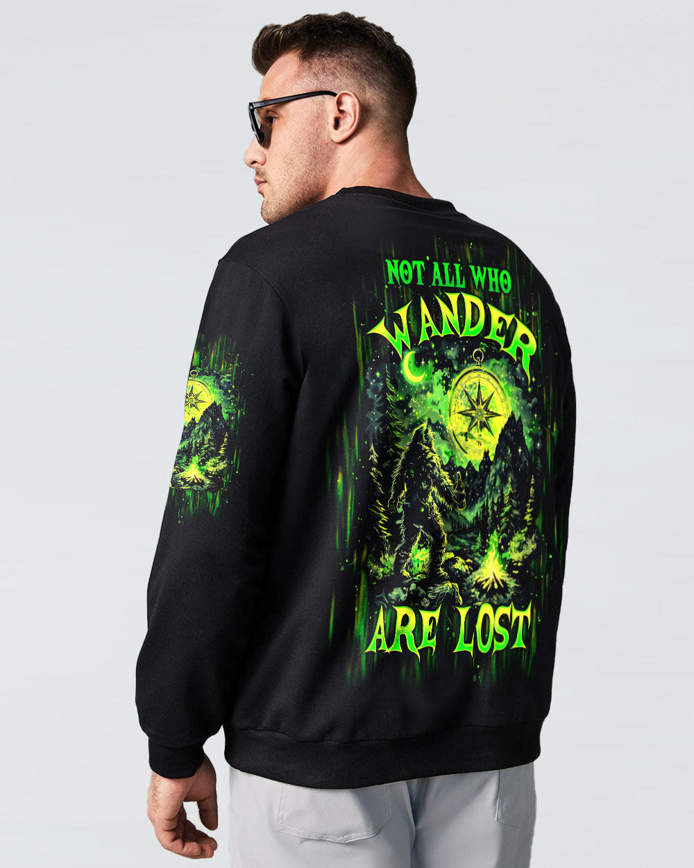 BLISSCORNERS NOT ALL WHO WANDER ARE LOST BIGFOOT COMPASS ALL OVER PRINT - TLTW1102253