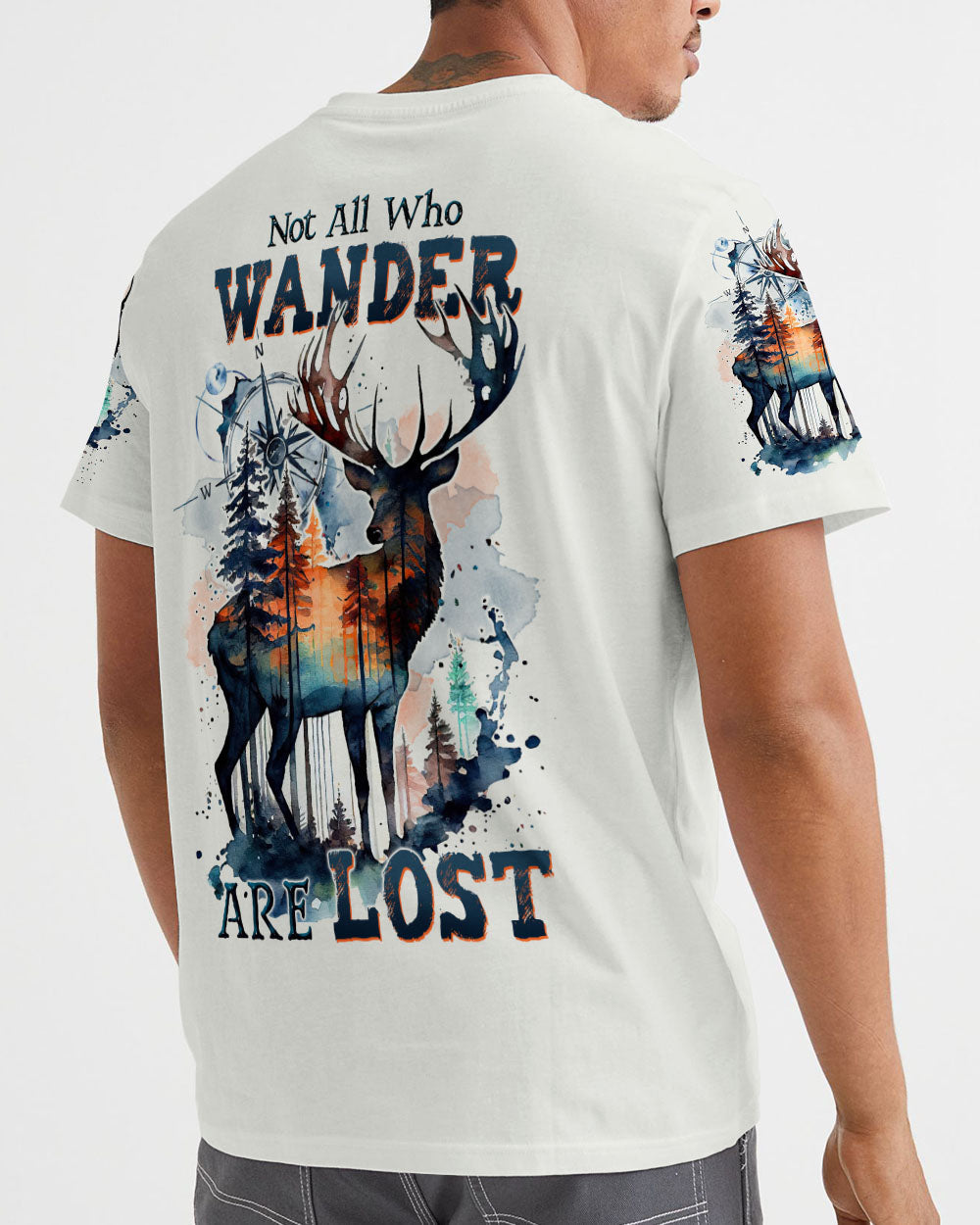 BLISSCORNERS NOT ALL WHO WANDER ARE LOST DEER ALL OVER PRINT