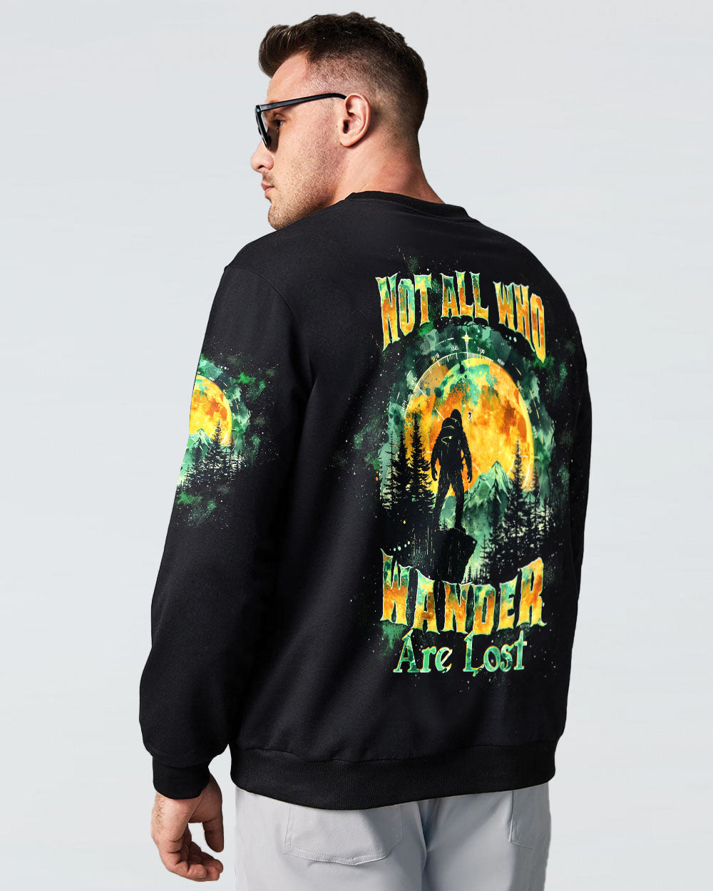 BLISSCORNERS NOT ALL WHO WANDER ARE LOST BIGFOOT ALL OVER PRINT