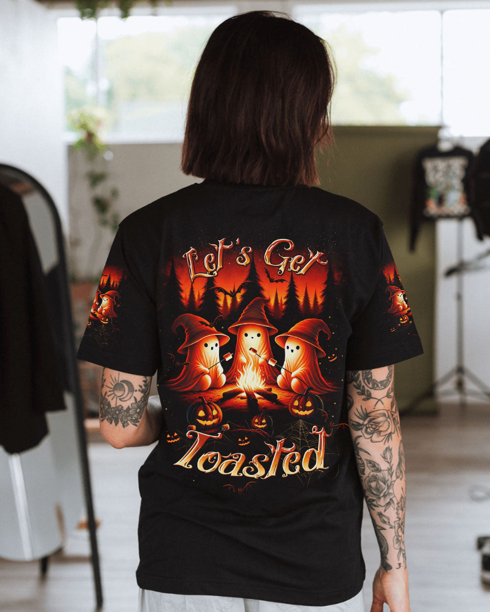 BLISSCORNERS LET'S GET TOASTED BOOS HALLOWEEN ALL OVER PRINT
