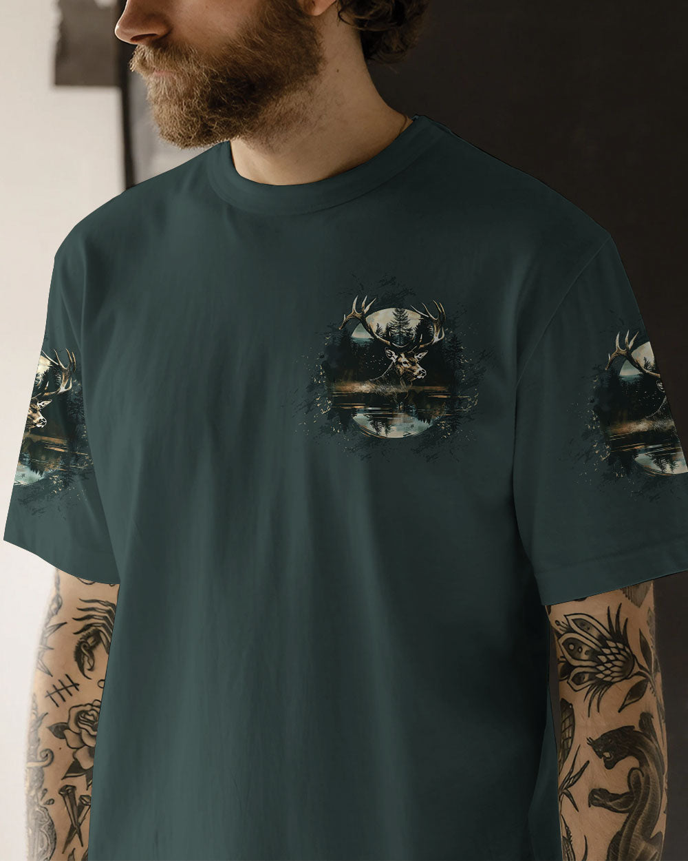 BLISSCORNERS (HOT DEAL) THE CLOSER I GET TO NATURE DEER HUNTING ALL OVER PRINT -TLTW1211243