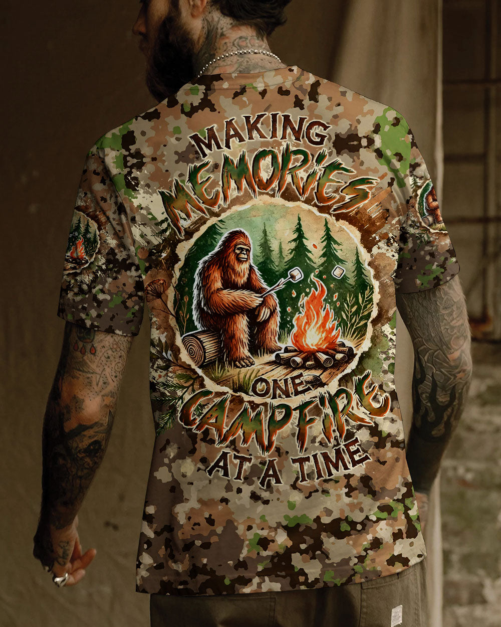 BLISSCORNERS MAKING MEMORIES ONE CAMPFIRE AT A TIME BIGFOOT ALL OVER PRINT