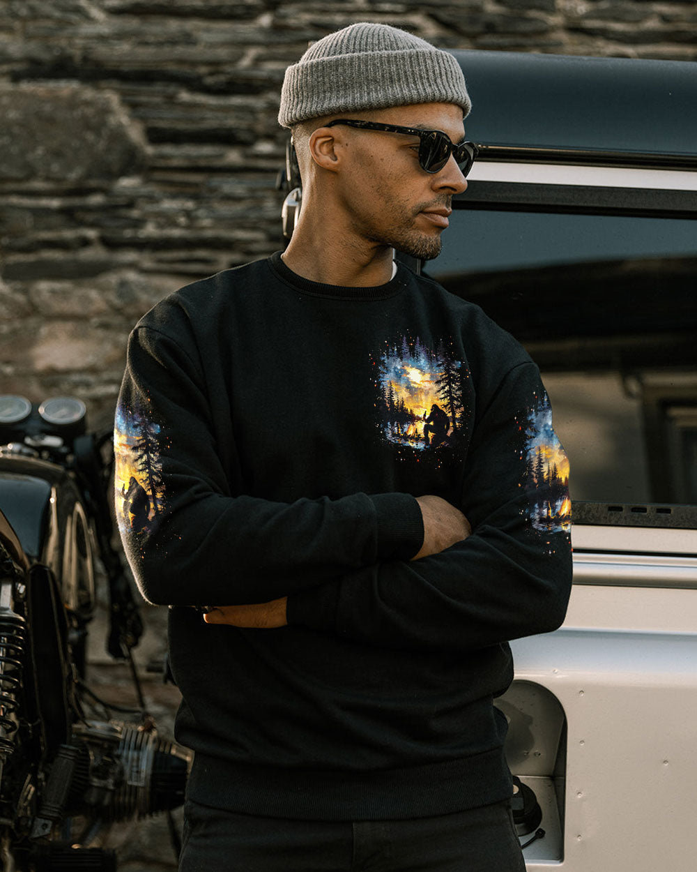 BLISSCORNERS AND INTO THE FOREST I GO BIGFOOT ALL OVER PRINT