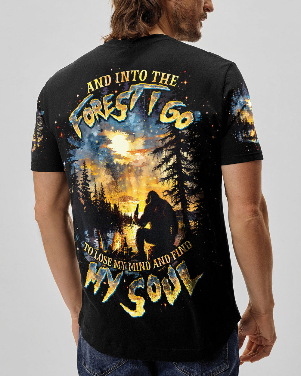 BLISSCORNERS AND INTO THE FOREST I GO BIGFOOT ALL OVER PRINT