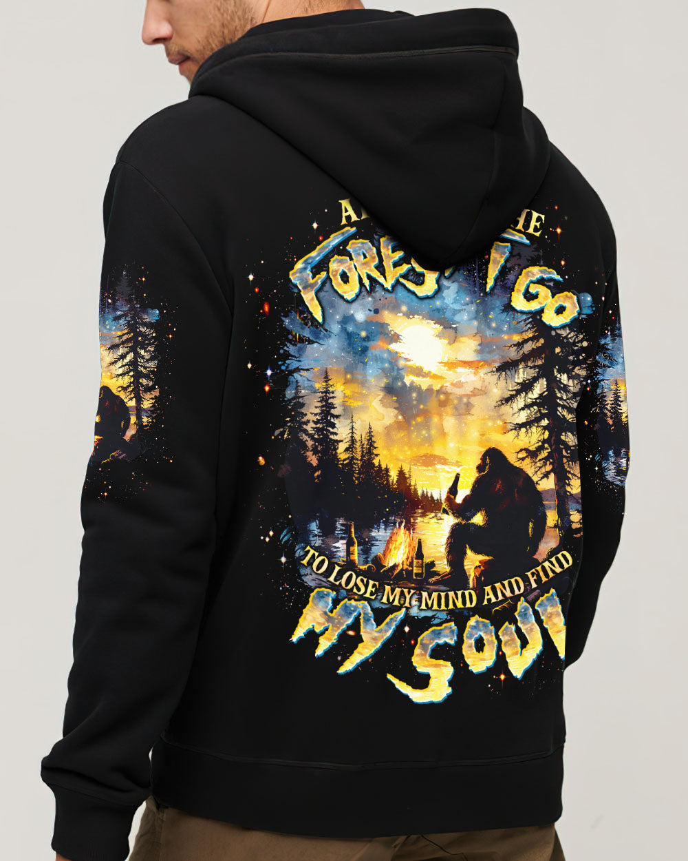 BLISSCORNERS AND INTO THE FOREST I GO BIGFOOT ALL OVER PRINT