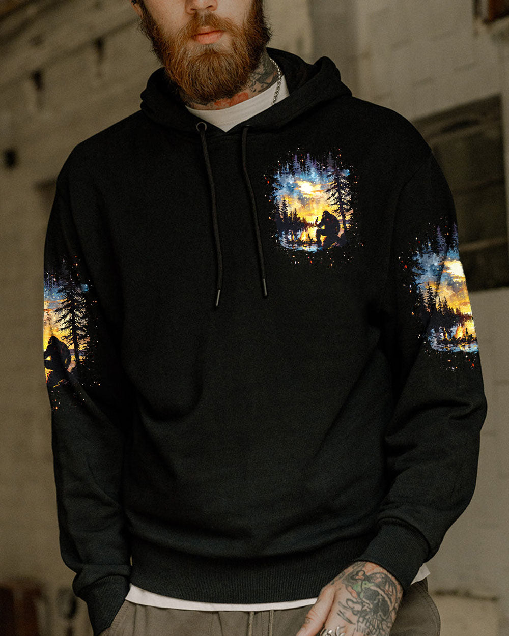 BLISSCORNERS AND INTO THE FOREST I GO BIGFOOT ALL OVER PRINT