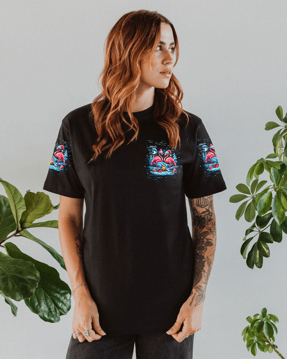 BLISSCORNERS MAKING MEMORIES ONE CAMPFIRE AT A TIME FLAMINGO CHRISTMAS ALL OVER PRINT - TLTW1410244
