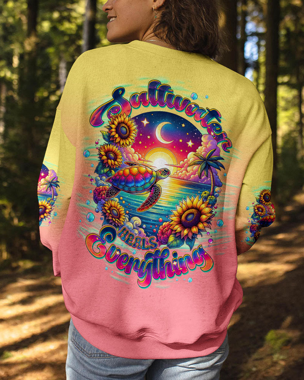 BLISSCORNERS SALTWATER HEALS EVERYTHING TURTLE ALL OVER PRINT