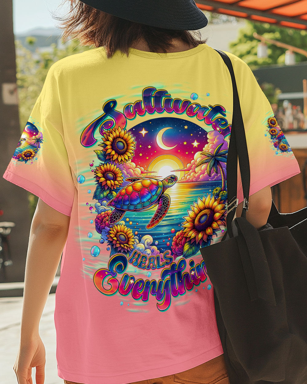 BLISSCORNERS SALTWATER HEALS EVERYTHING TURTLE ALL OVER PRINT