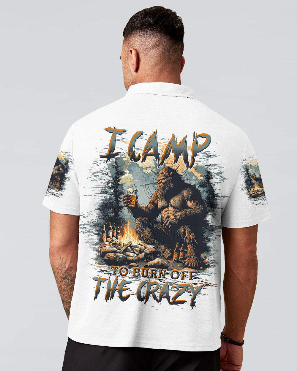 BLISSCORNERS I CAMP TO BURN OFF THE CRAZY BIGFOOT ALL OVER PRINT