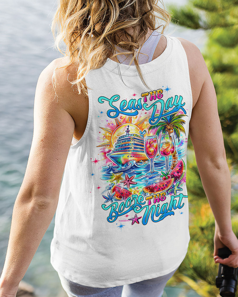 BLISSCORNERS SEAS THE DAY BOOZE THE NIGHT CRUISE ALL OVER PRINT
