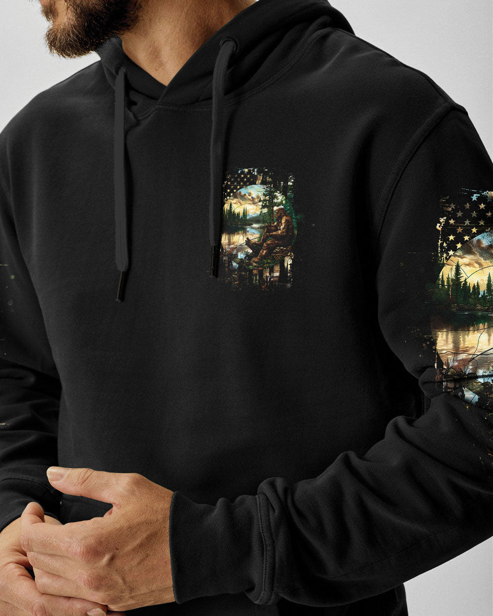 BLISSCORNERS THE CLOSER I GET TO NATURE BIGFOOT FISHING ALL OVER PRINT