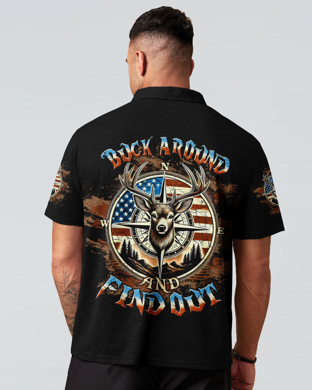 BLISSCORNERS BUCK AROUND AND FIND OUT DEER HUNTING ALL OVER PRINT