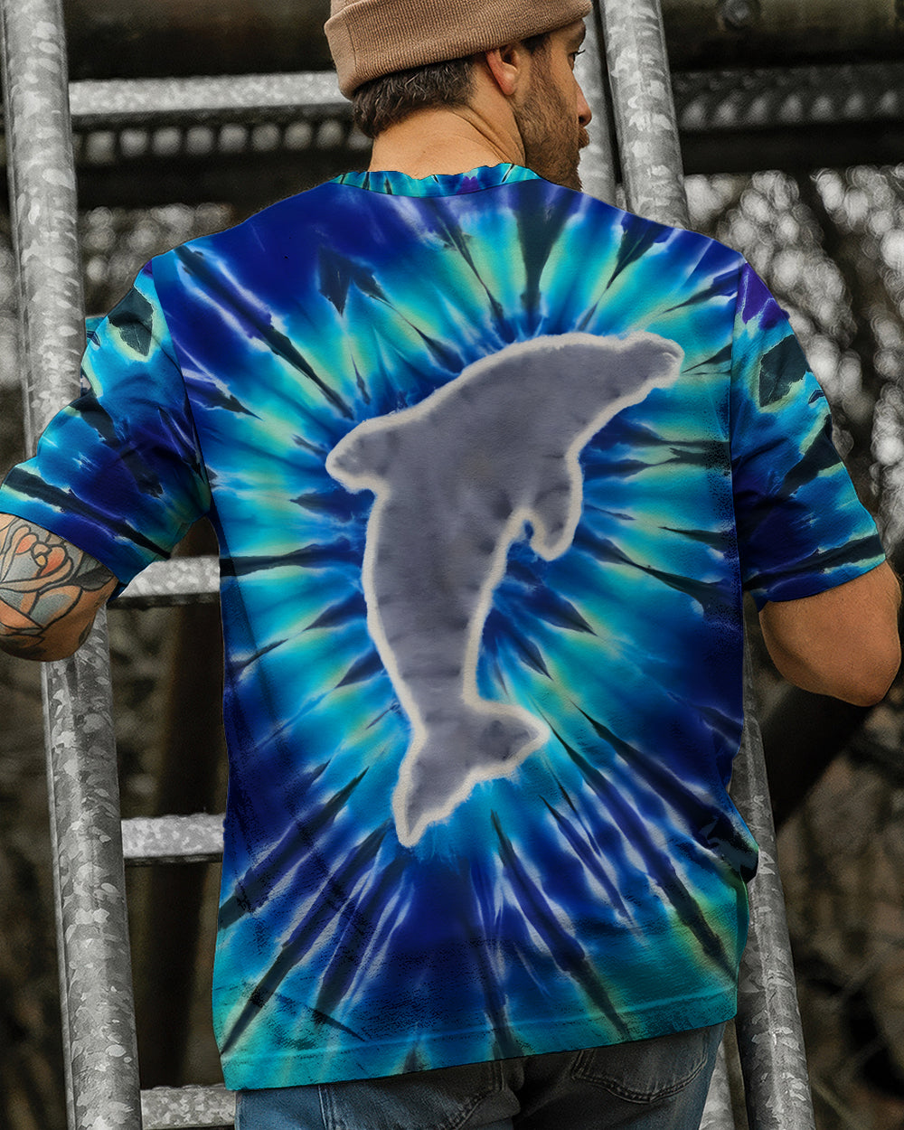 BLISSCORNERS DOLPHIN TIE DYE ALL OVER PRINT