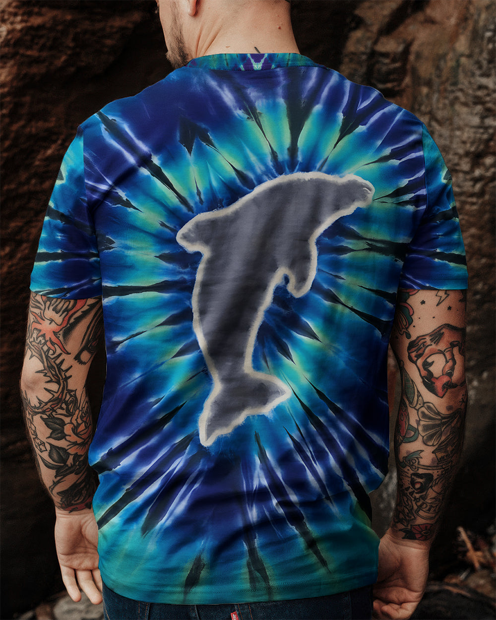 BLISSCORNERS DOLPHIN TIE DYE ALL OVER PRINT