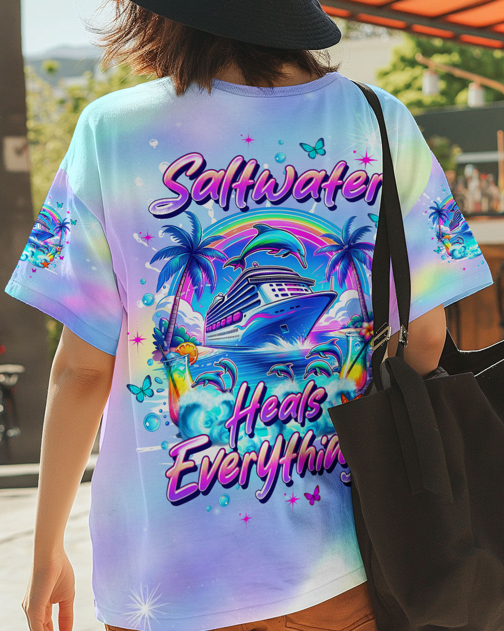 BLISSCORNERS SALTWATER HEALS EVERYTHING DOLPHIN CRUISE ALL OVER PRINT