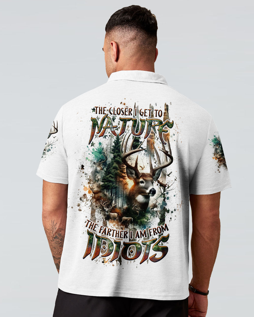 BLISSCORNERS THE CLOSER I GET TO NATURE DEER HUNTING ALL OVER PRINT