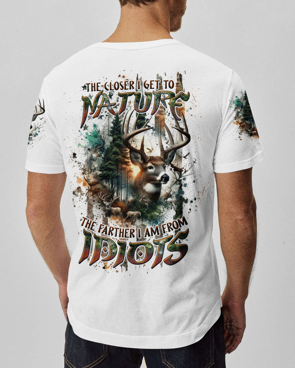 BLISSCORNERS THE CLOSER I GET TO NATURE DEER HUNTING ALL OVER PRINT