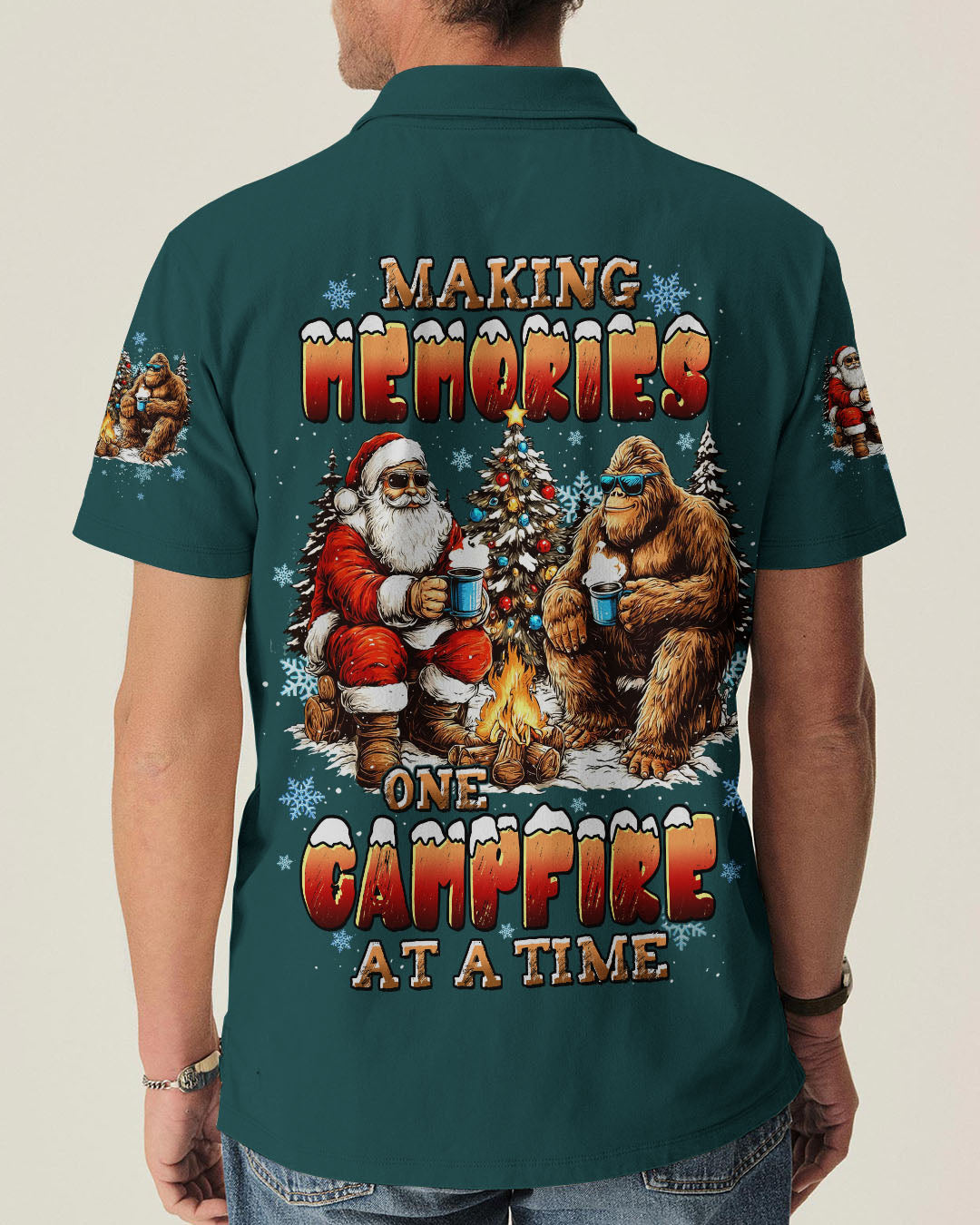 BLISSCORNERS MAKING MEMORIES ONE CAMPFIRE AT A TIME BIGFOOT CHRISTMAS ALL OVER PRINT - TLTW1711251