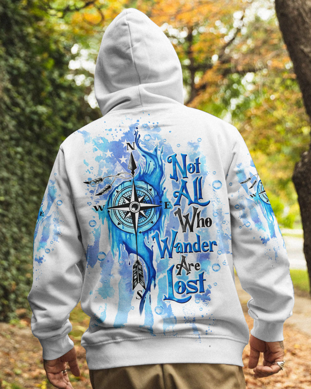 BLISSCORNERS NOT ALL WHO WANDER ARE LOST COMPASS ALL OVER PRINT