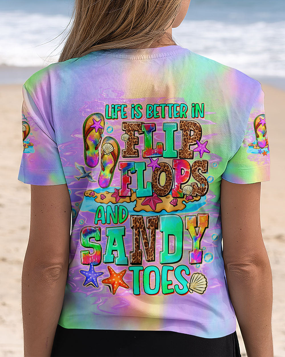 BLISSCORNERS LIFE IS BETTER IN FLIP-FLOPS AND SANDY TOES ALL OVER PRINT