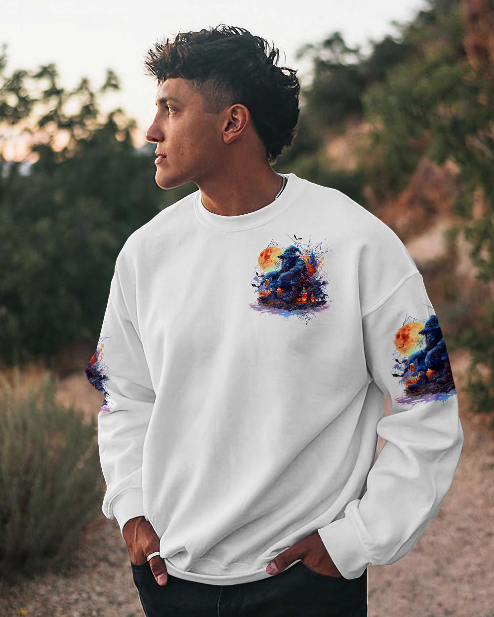 BLISSCORNERS BORN TO EXPLORE DESTINED TO BE WILD BIGFOOT HALLOWEEN ALL OVER PRINT