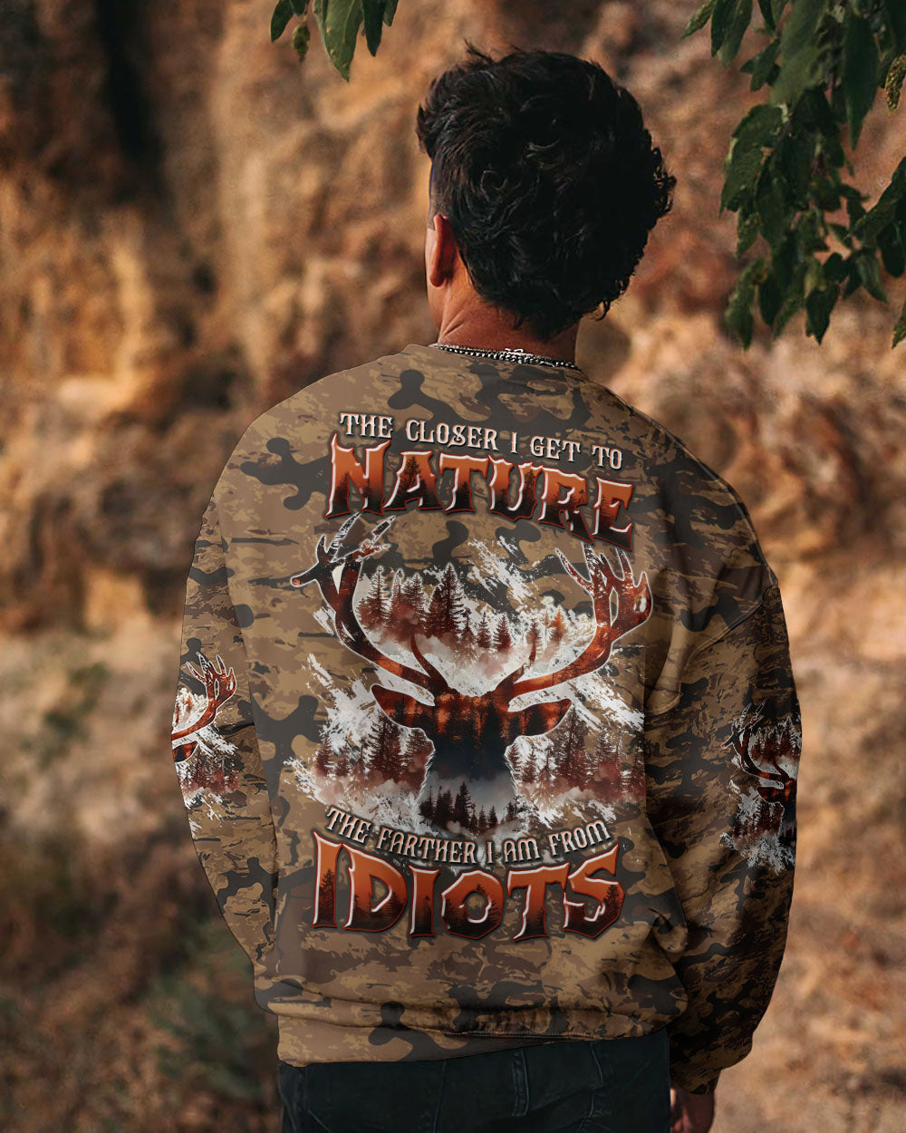 BLISSCORNERS THE CLOSER I GET TO NATURE DEER HUNTING ALL OVER PRINT - TLTW1911244