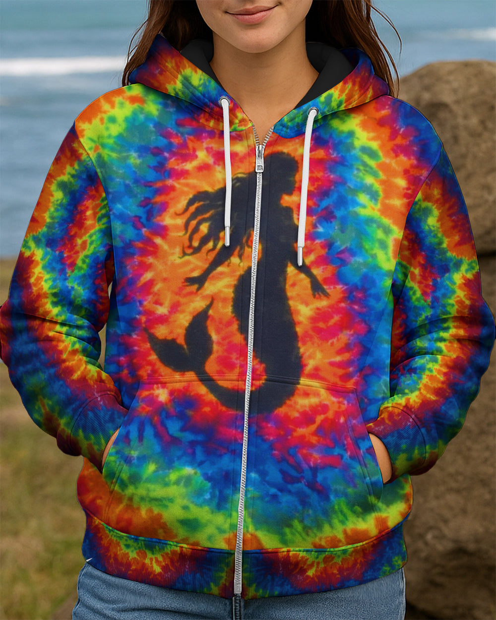 BLISSCORNERS MERMAID COLORFUL SWIRL ALL OVER PRINT