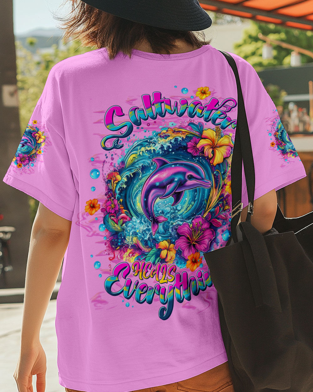 BLISSCORNERS SALTWATER HEALS EVERYTHING DOLPHIN ALL OVER PRINT