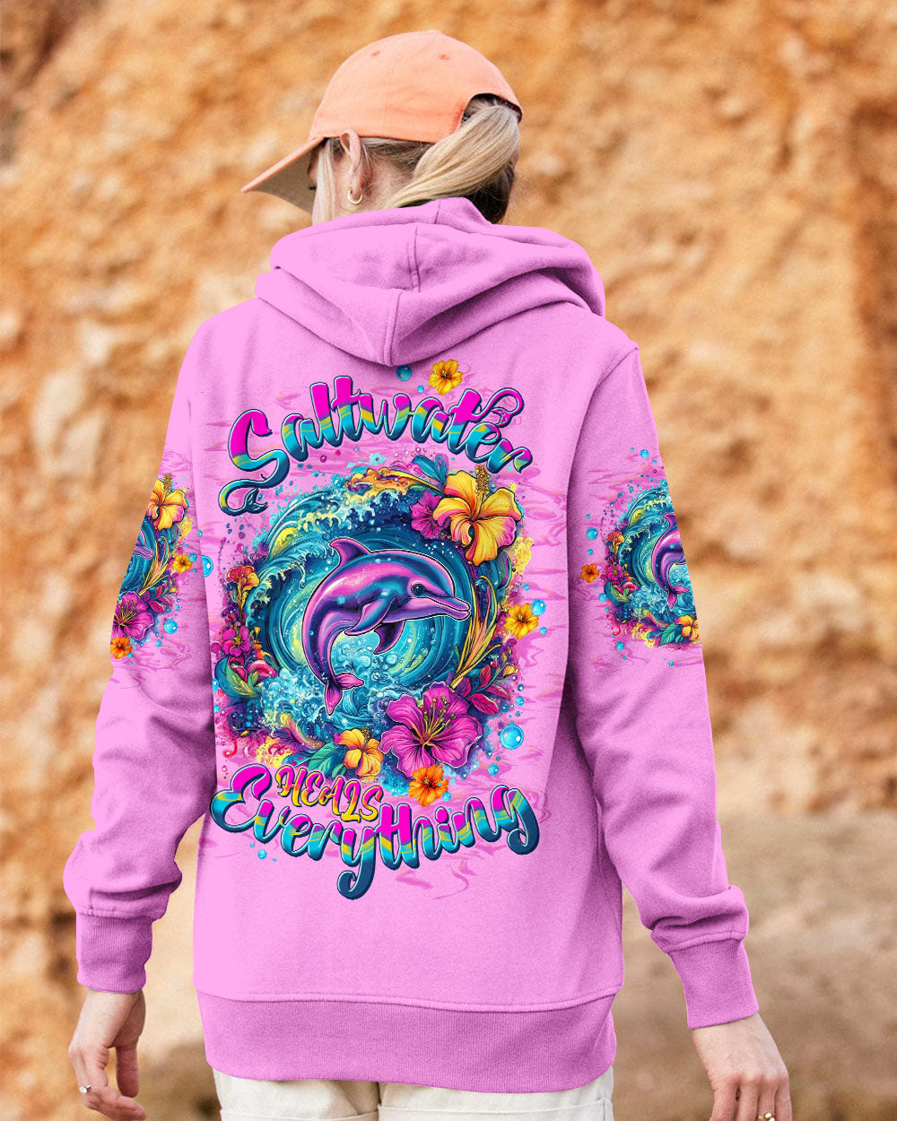BLISSCORNERS SALTWATER HEALS EVERYTHING DOLPHIN ALL OVER PRINT
