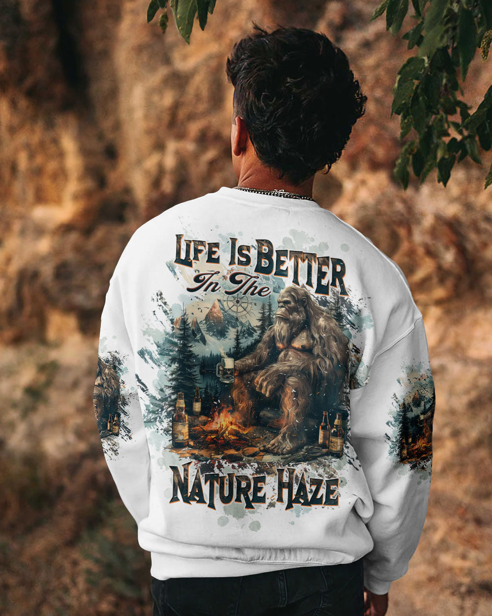 BLISSCORNERS LIFE IS BETTER IN THE NATURE HAZE BIGFOOT ALL OVER PRINT